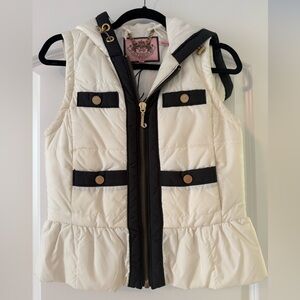 Juicy Couture Cream and Black Puffer Vest